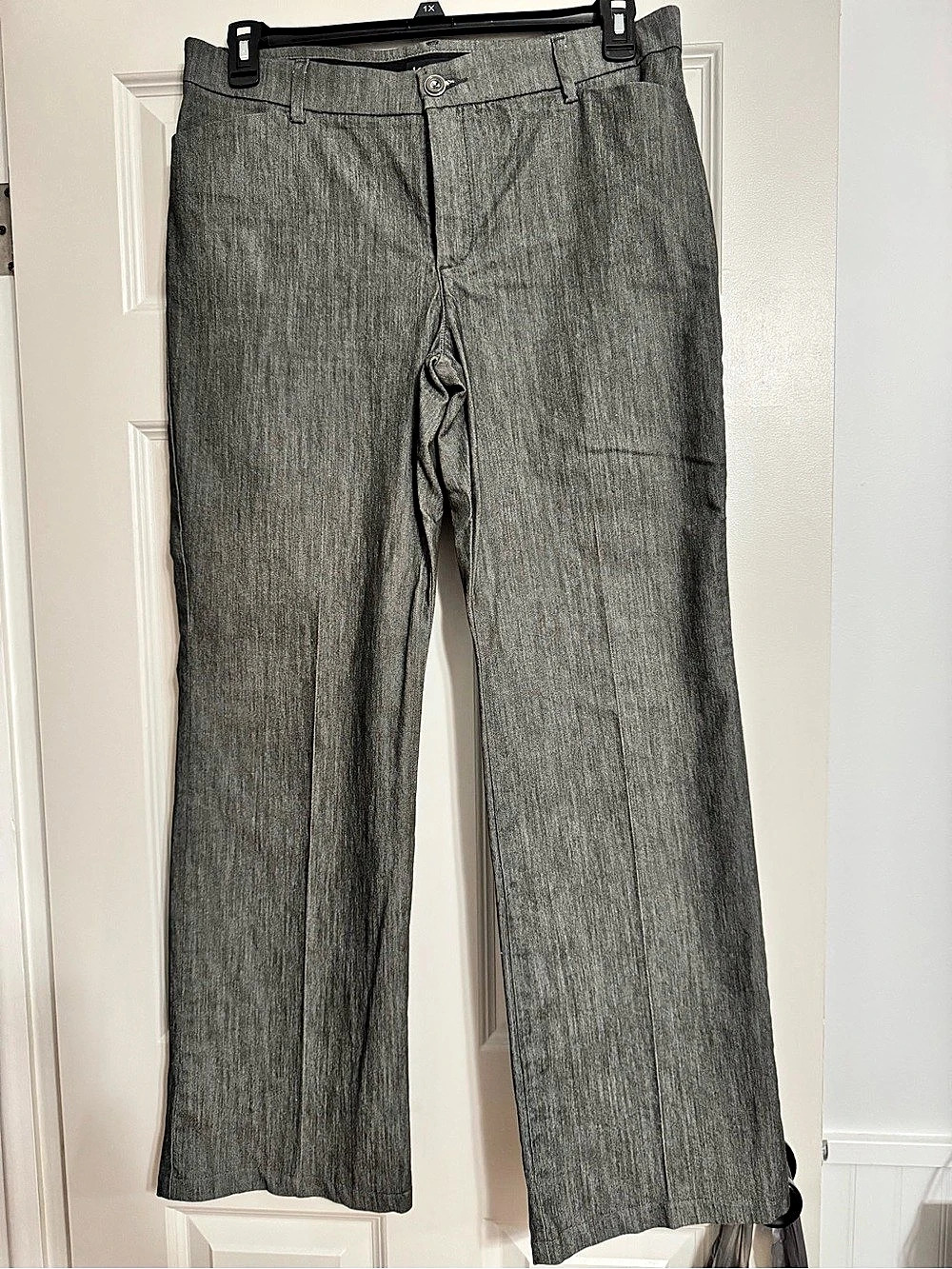 Lee Flex Motion Regular Fit Trouser Mid Rise Gray Straight Leg Size 12 Medium